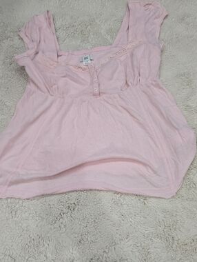 BDG Pale Pink Ribbed Scoop Neck Cami